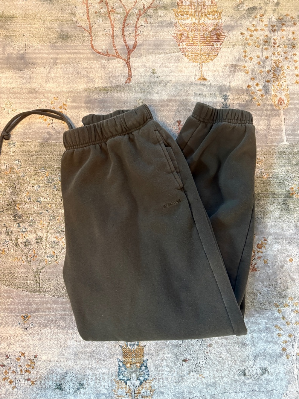 Garage Black Track Joggers - Elastic Waist Casual Pants